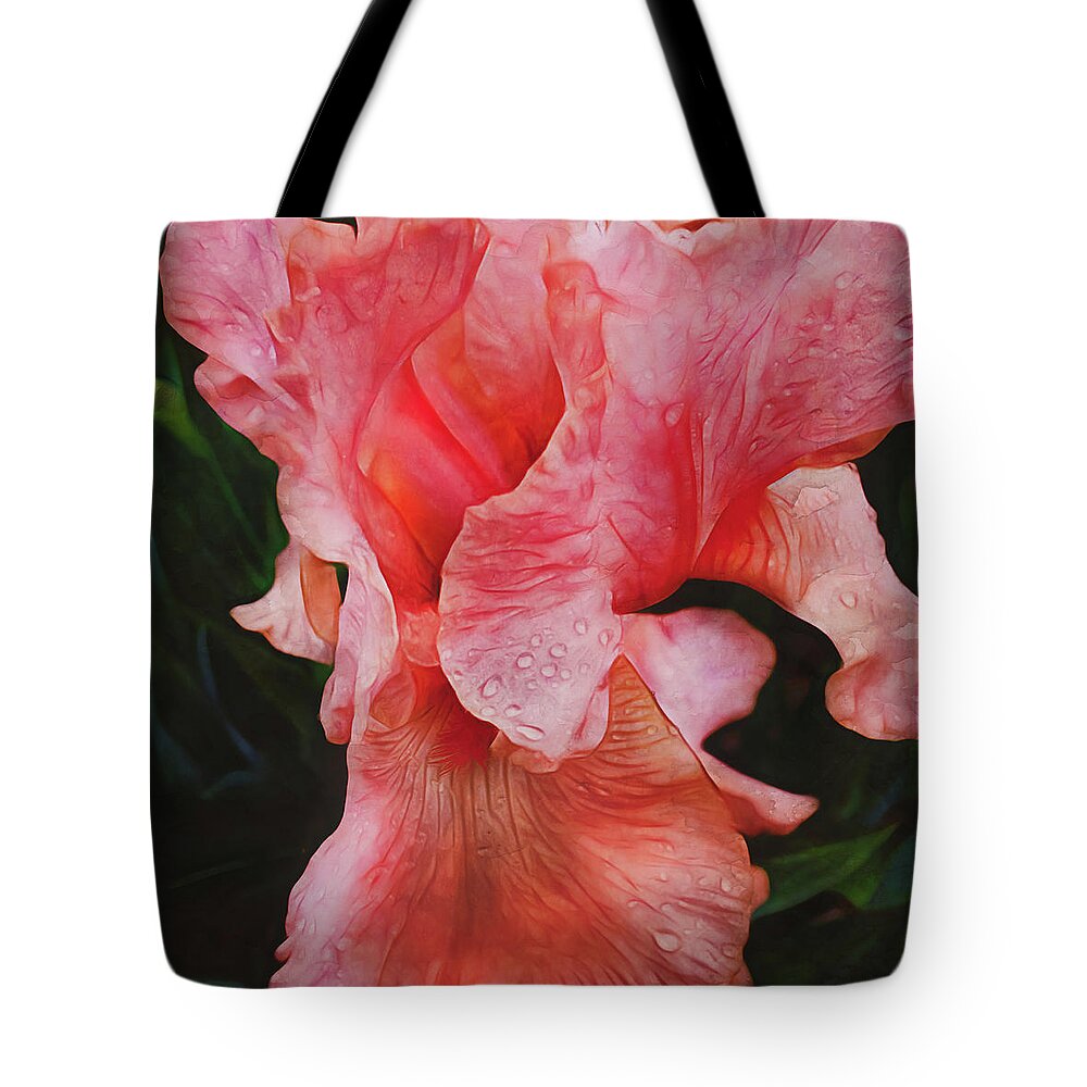 Pink Iris Tote Bag featuring the photograph Pink Iris Glory by Anna Louise