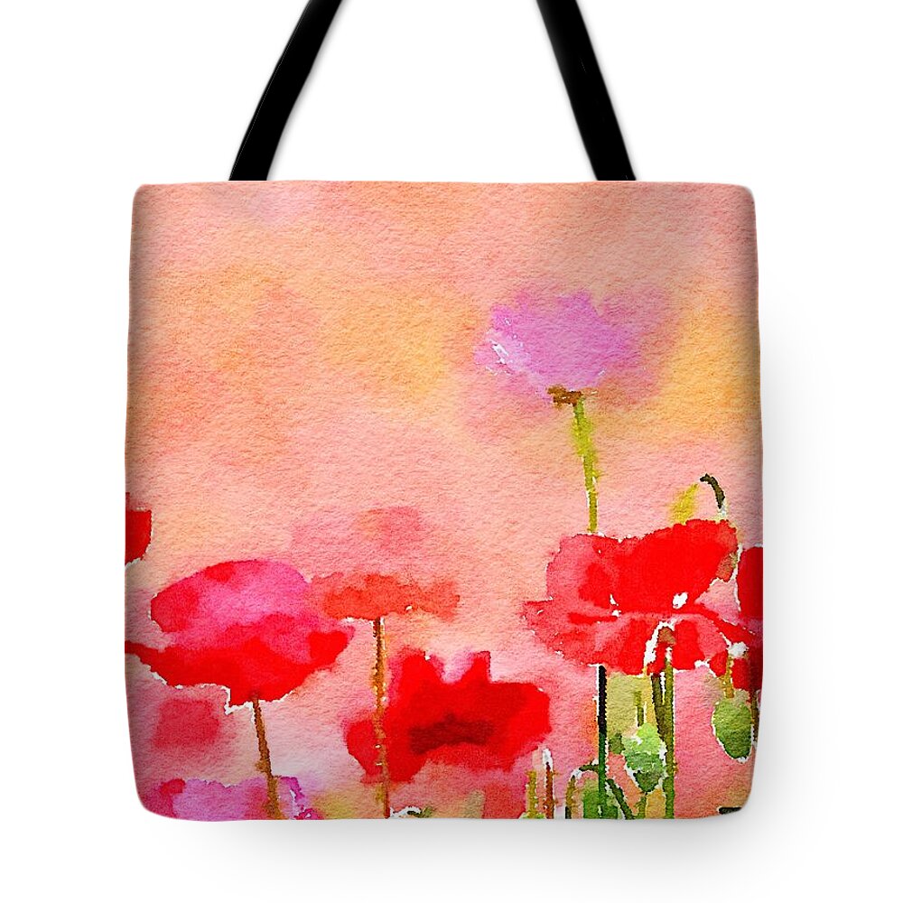 Flowers Tote Bag featuring the digital art Pink by Joe Roache