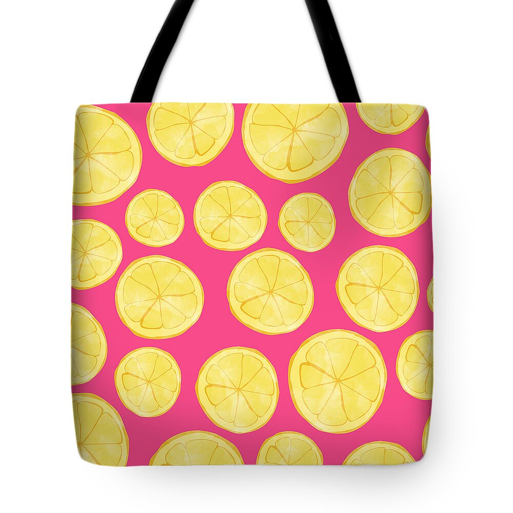 Pink Lemonade Tote Bag featuring the digital art Pink Lemonade by Allyson Johnson