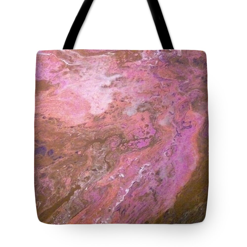 Abstract Tote Bag featuring the painting Pink Onyx by C Maria Wall