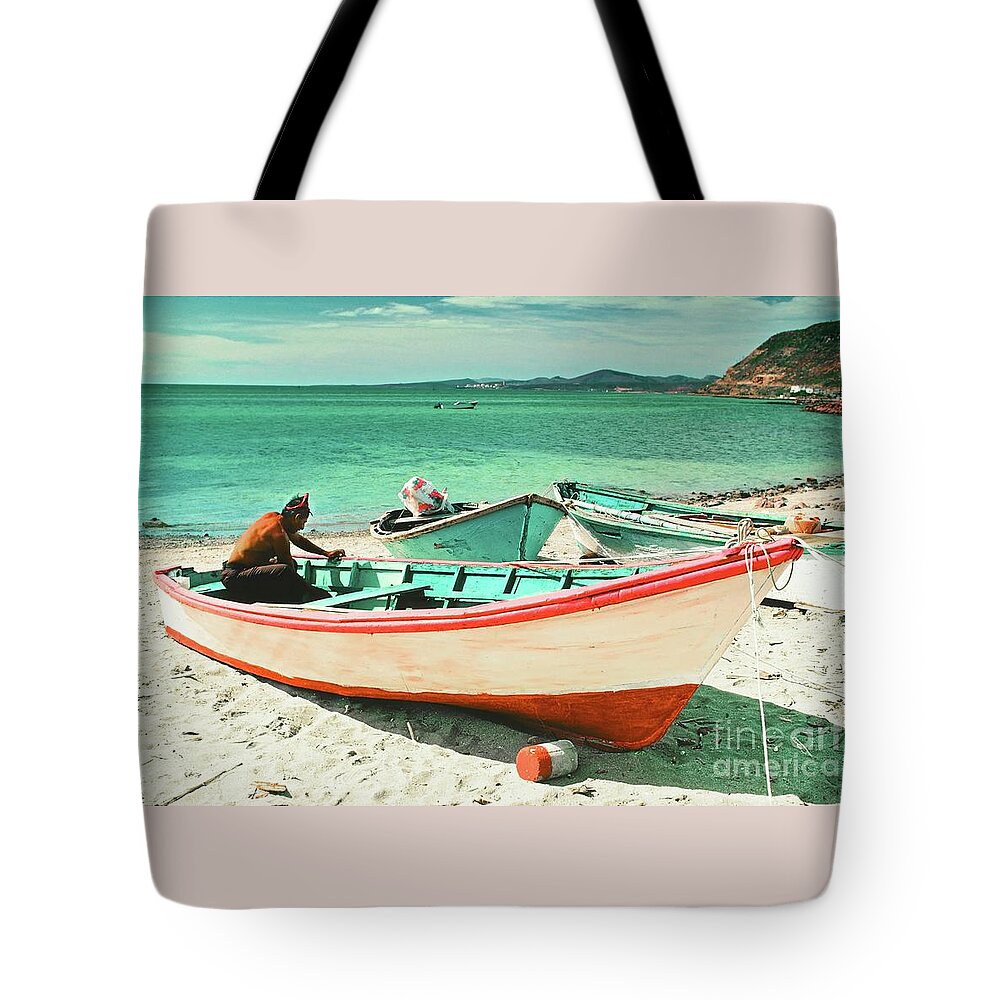 Boat Tote Bag featuring the photograph Pink Panga of La Paz, B.C.S. by Gus McCrea