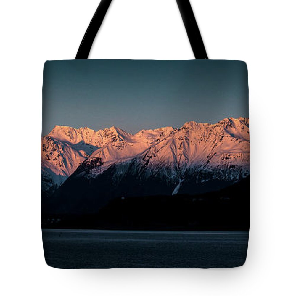 Landscape Tote Bag featuring the photograph Pink Peaks II by Matt Swinden