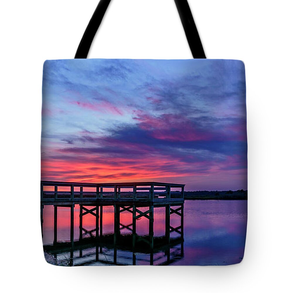Sunset Tote Bag featuring the photograph Pink Reflections by DJA Images