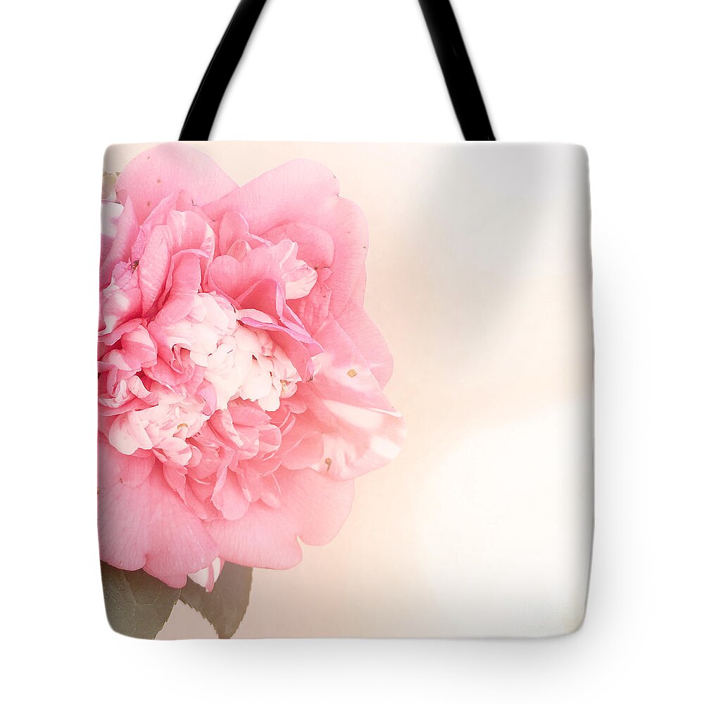 Pink Tote Bag featuring the photograph Pink ruffled camellia by Cindy Garber Iverson