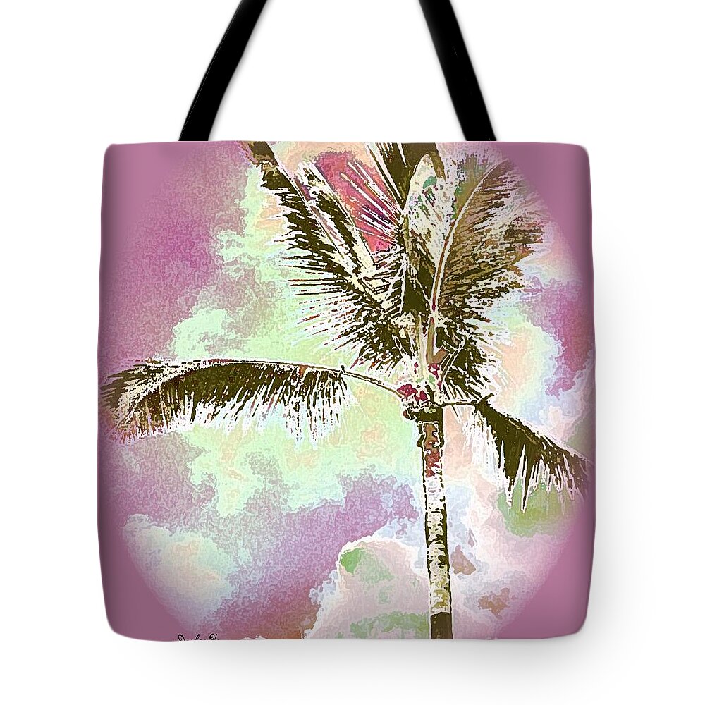 Hawaii Tote Bag featuring the digital art Pink Skies by Dorlea Ho