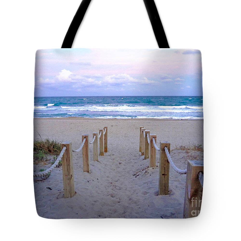 Ricardocreations Tote Bag featuring the photograph Pink Sunrise Beach Treasure Coast Florida C6 by Ricardos Creations