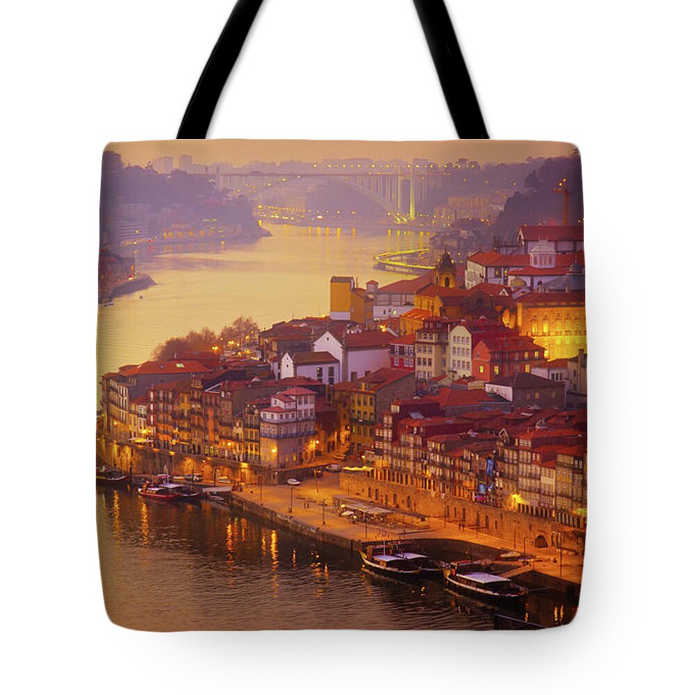 Old Tote Bag featuring the photograph Pink Sunset in Porto by Anastasy Yarmolovich