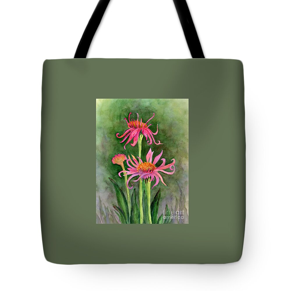 Coneflower Tote Bag featuring the painting Pink Tutus - Coneflowers by Amy Kirkpatrick