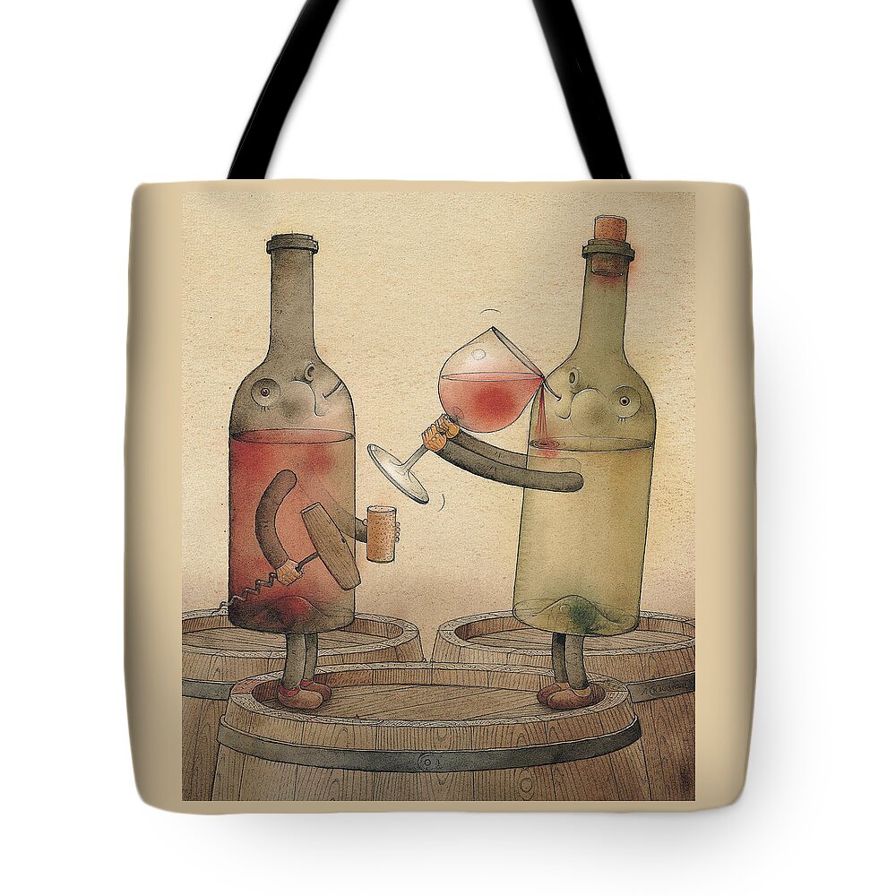 Wine Tote Bag featuring the painting Pinot Noir and Chardonnay by Kestutis Kasparavicius