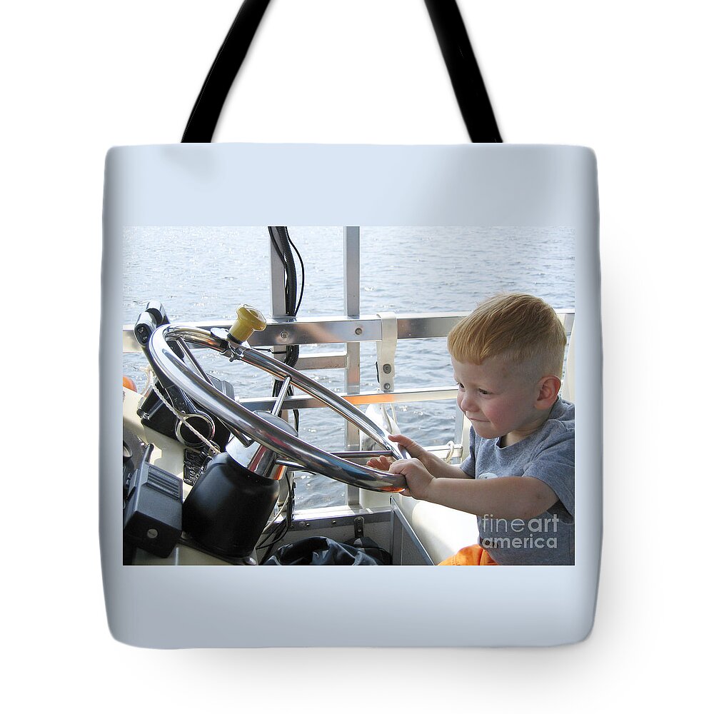 Boy Tote Bag featuring the photograph Pint-sized Skipper by Ann Horn