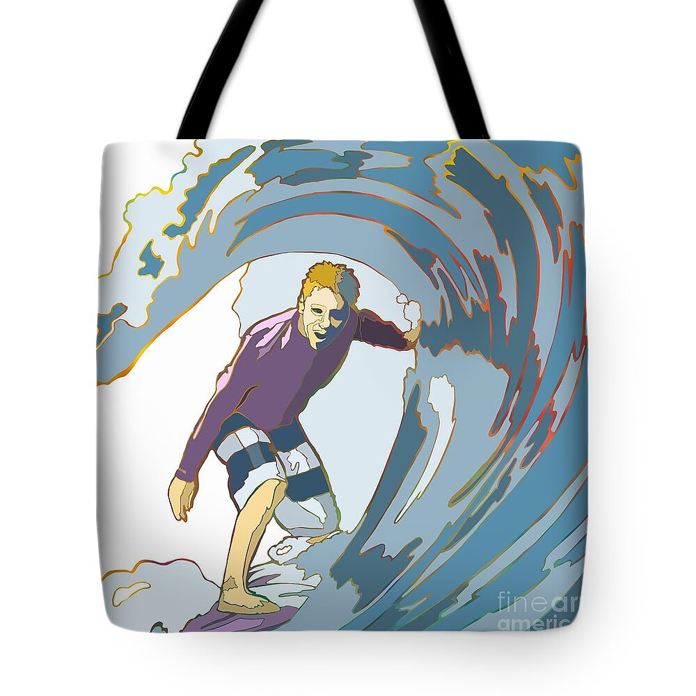 Surfing Tote Bag featuring the painting Pipe Dreams by Robin Wiesneth