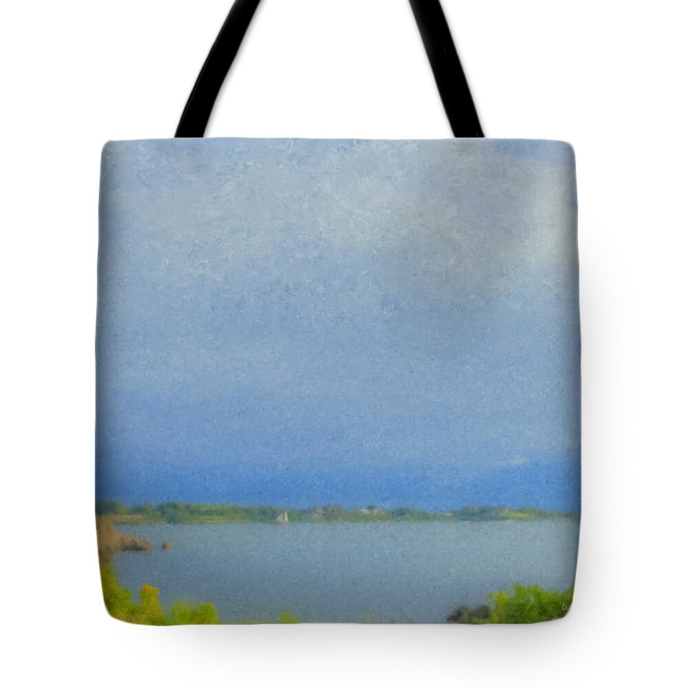 Pirate Tote Bag featuring the painting Pirate Cove Jamestown RI by Bill McEntee