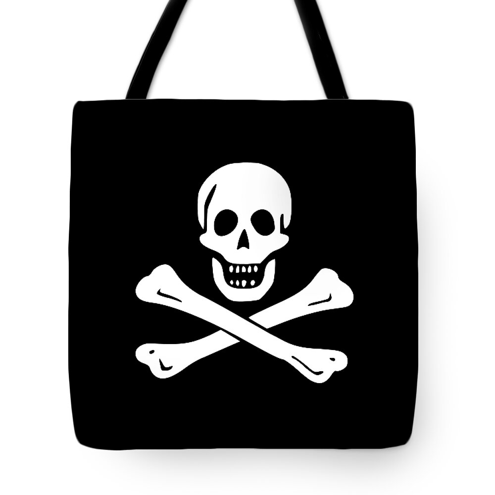 Jolly Tote Bag featuring the digital art Pirate Flag tee by Edward Fielding