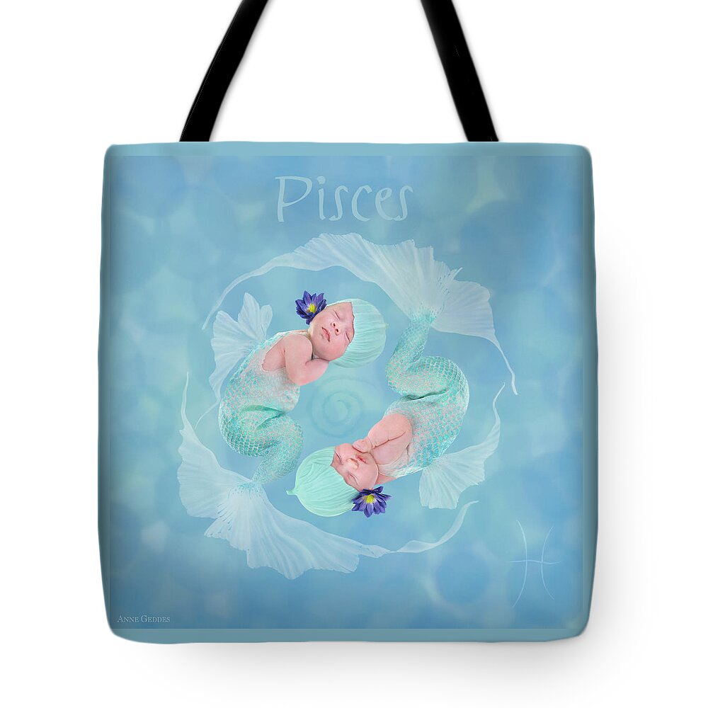 Zodiac Tote Bag featuring the photograph Pisces by Anne Geddes