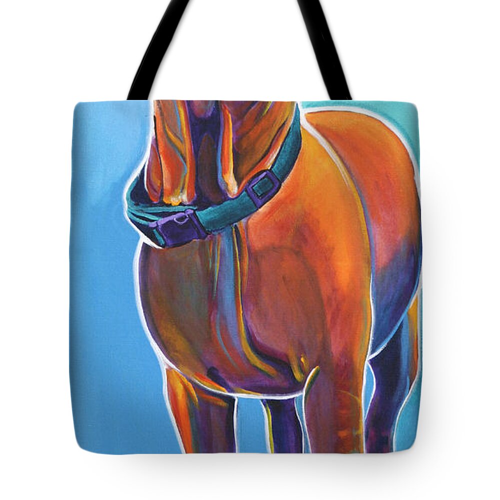 Pit Bull Tote Bag featuring the painting Pit Bull - Triumph by Dawg Painter