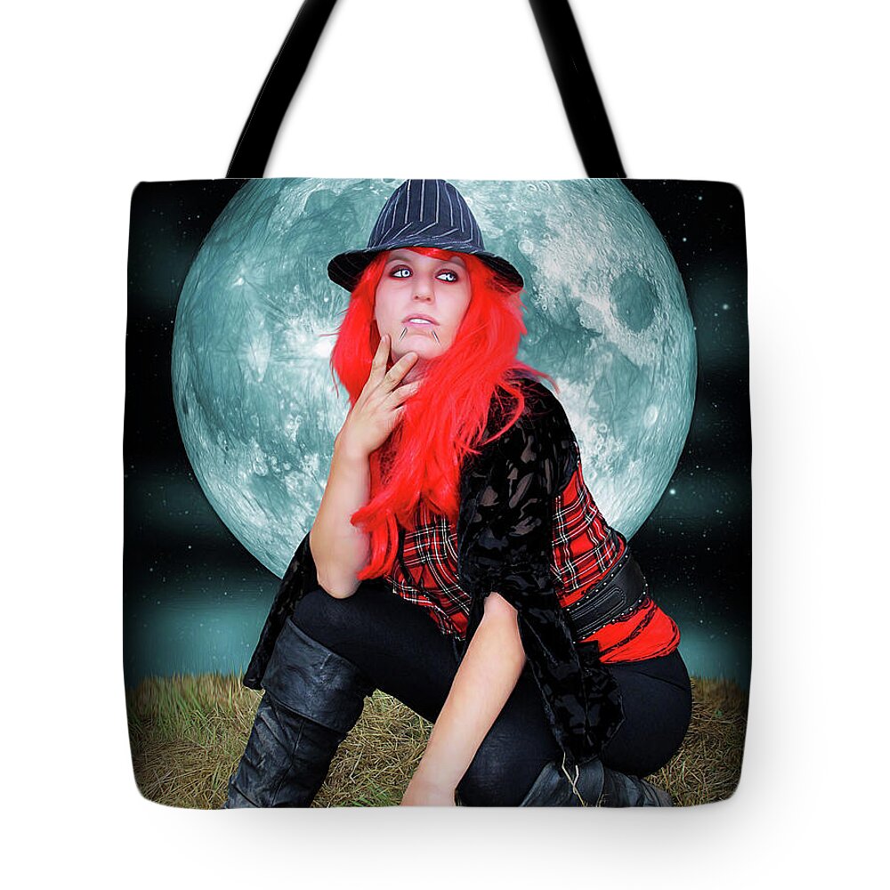 Pixie Tote Bag featuring the photograph Pixie Under a Blue Moon by Jon Volden