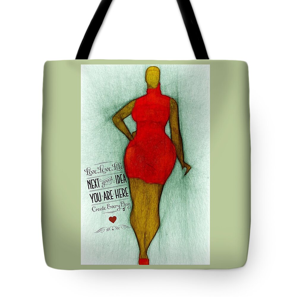 Baldheadchics Tote Bag featuring the digital art P.j. by Romaine Head