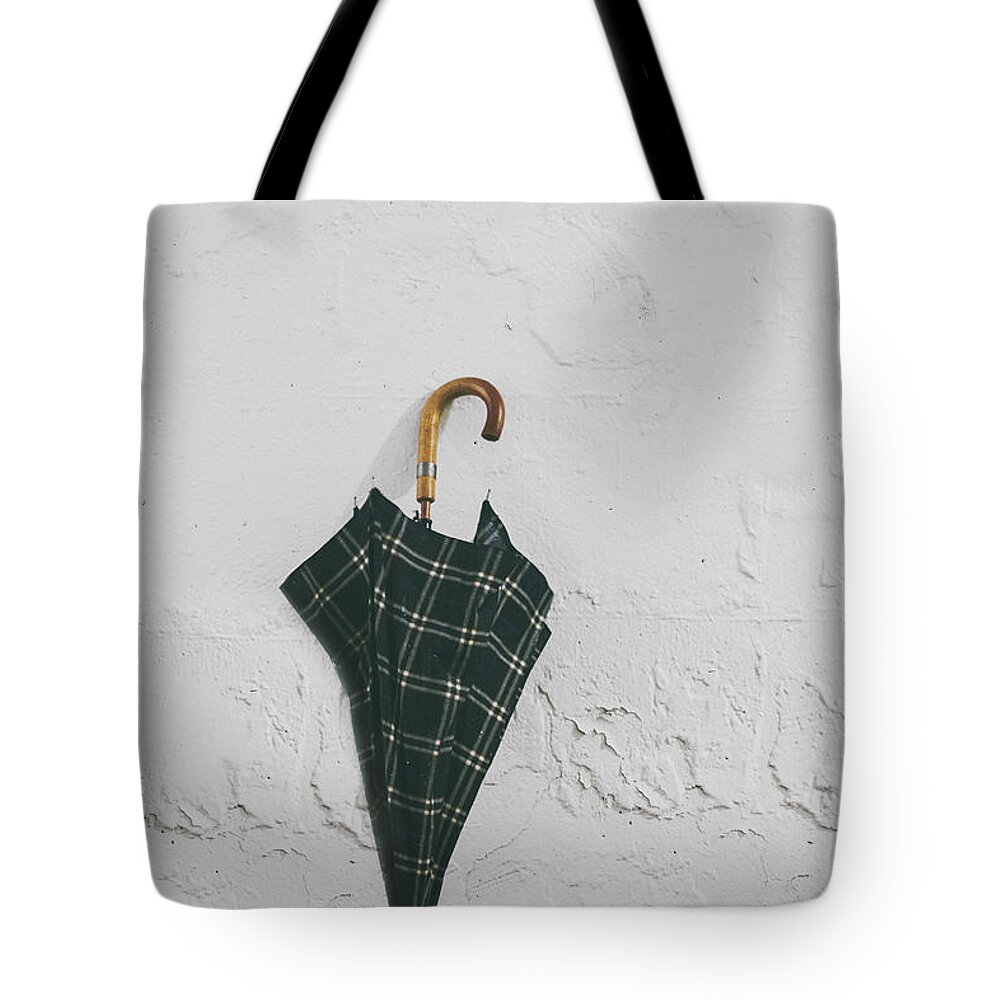 Umbrella Tote Bag featuring the photograph Plaid by Margie Hurwich