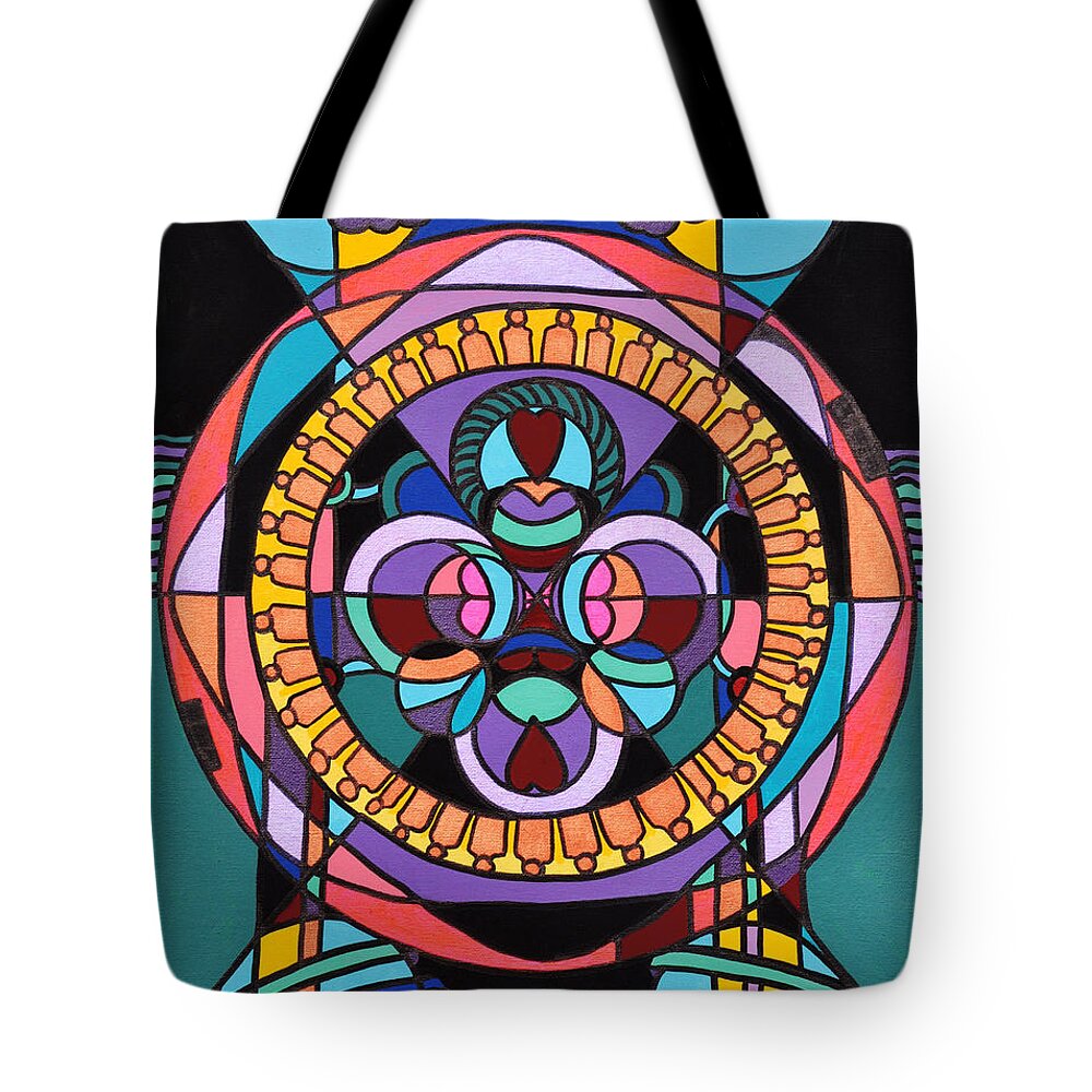 Surreal - Dream Works-mandala Tote Bag featuring the painting Planet Earth by Reb Frost
