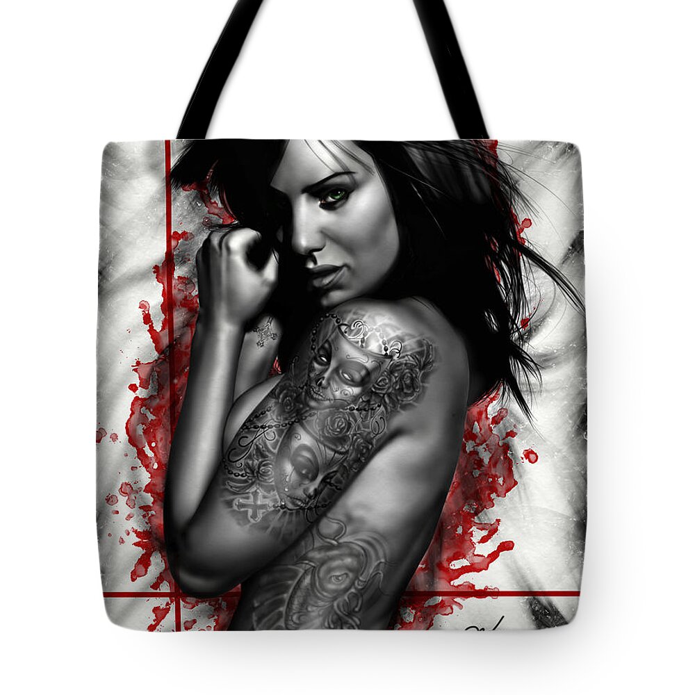 Pete Tote Bag featuring the painting Plata o Plomo by Pete Tapang