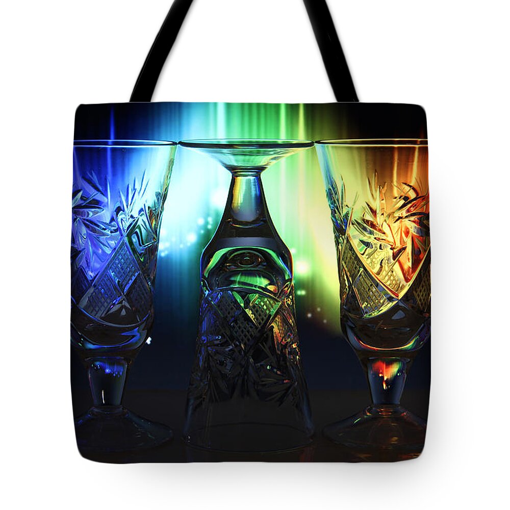 Glass Tote Bag featuring the photograph Play of Glass and Colors by Natalia Otrakovskaya