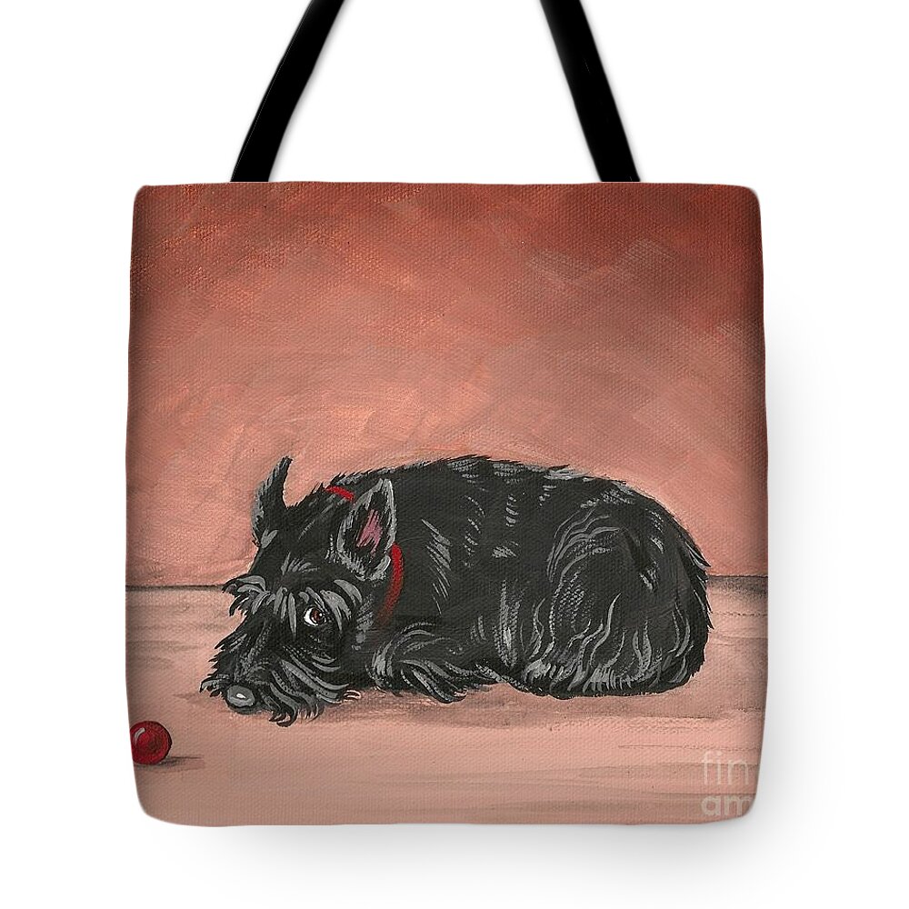Painting. Art Tote Bag featuring the painting Play With Me by Margaryta Yermolayeva