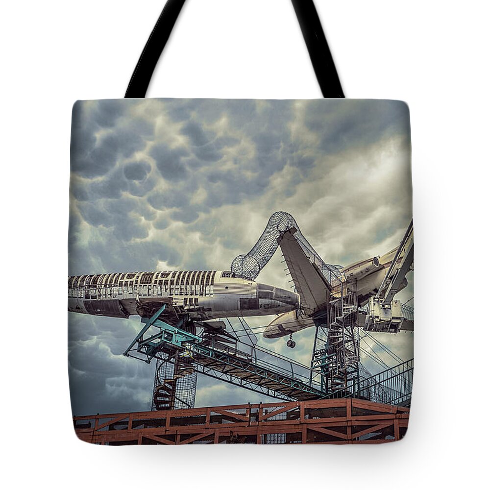 Abstract Tote Bag featuring the photograph Aerial Playground by Robert FERD Frank