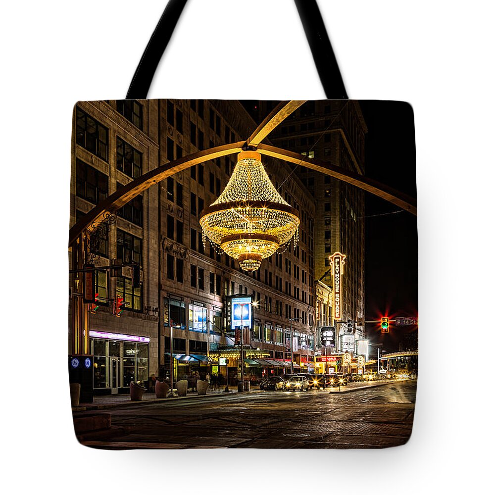 Playhouse Square Tote Bag featuring the photograph Playhouse Square by Dale Kincaid