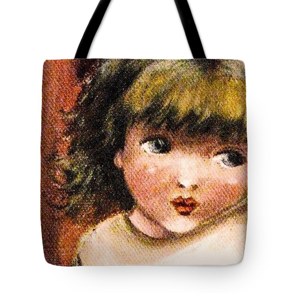 Small Child Tote Bag featuring the painting Please Love Me by Hazel Holland