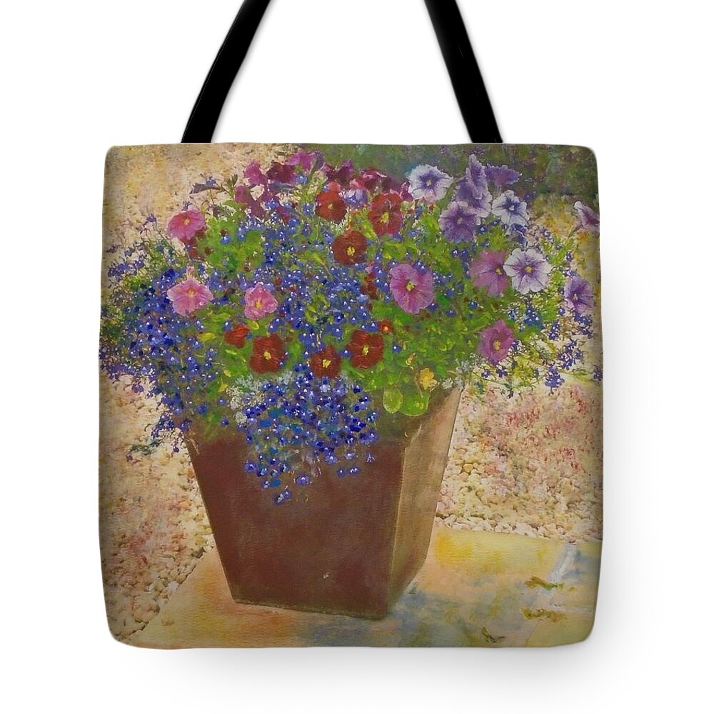 Flowers Tote Bag featuring the painting Pleasure Pot by Richard James Digance