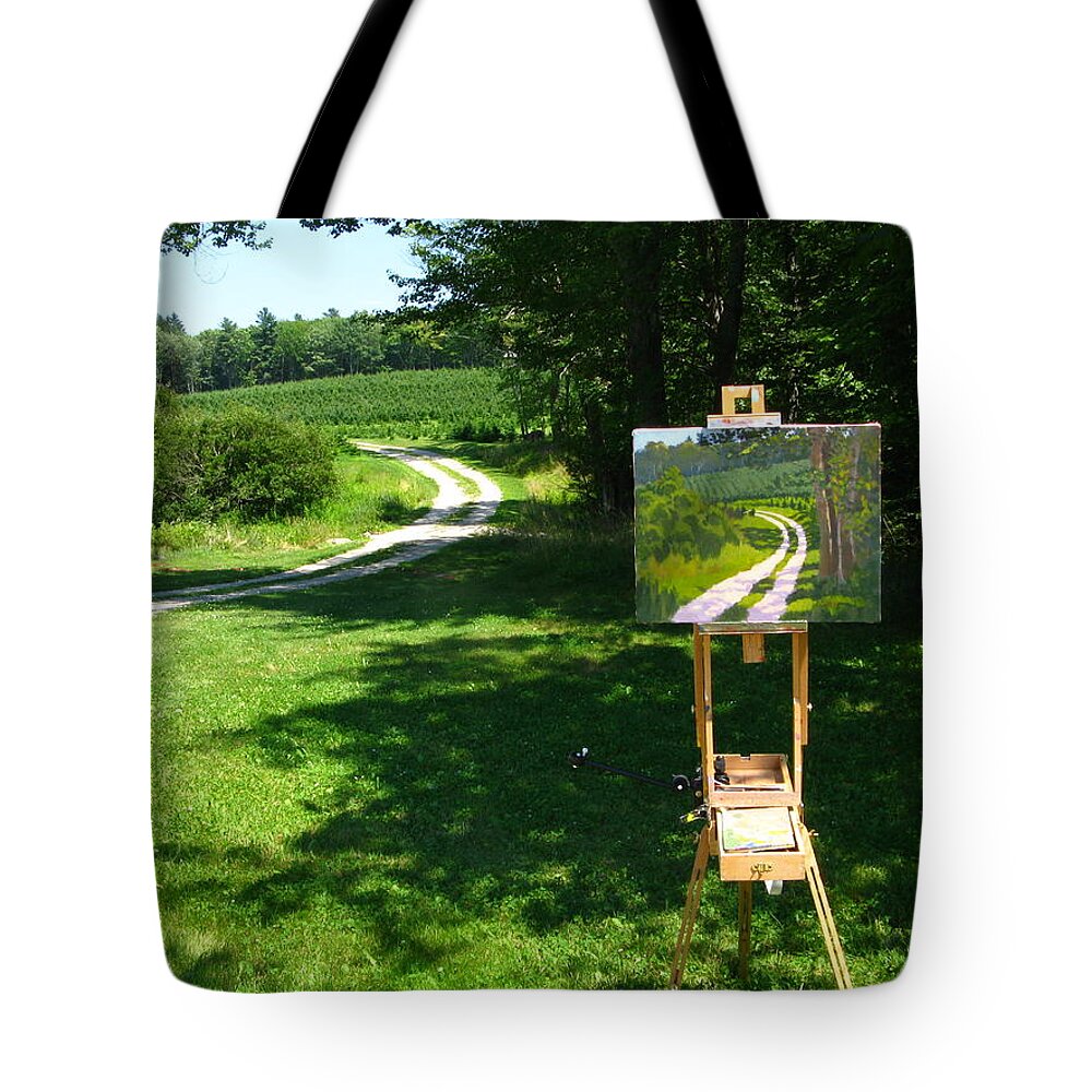Real Tote Bag featuring the photograph Plein Air Painter's Studio by Bill Tomsa