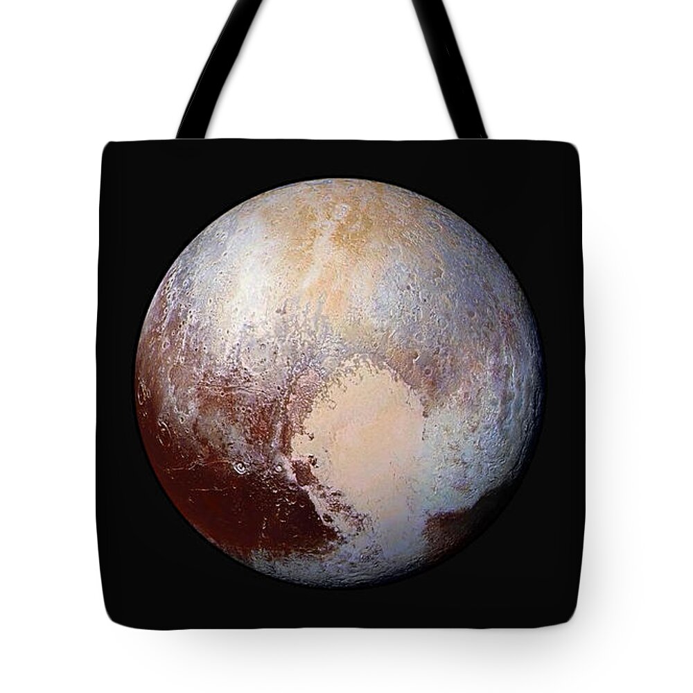 Pluto Tote Bag featuring the photograph Pluto Dazzles in False Color by Eric Glaser