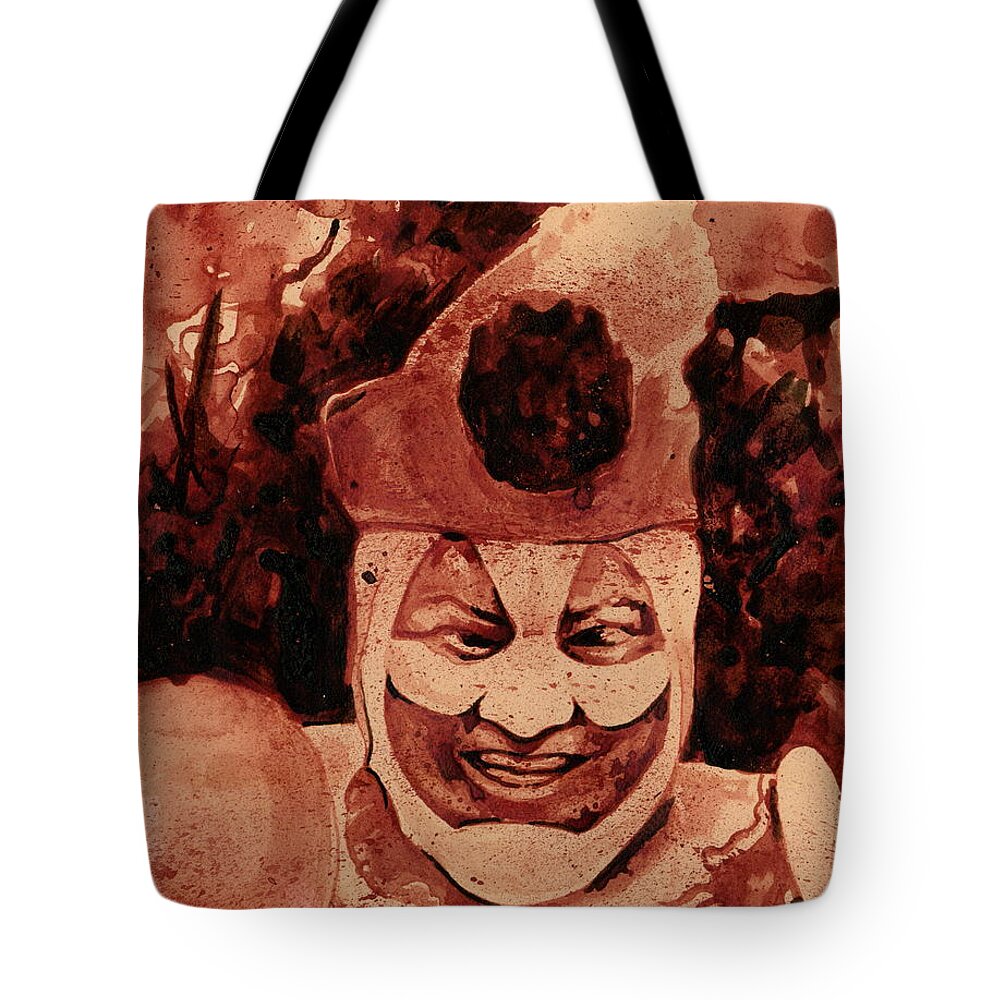 John Wayne Gacy Tote Bag featuring the painting Pogo Painted In Human Blood by Ryan Almighty