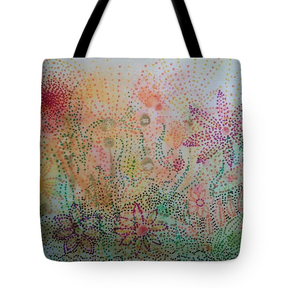 Point Tote Bag featuring the painting Point # 3 by Sukalya Chearanantana