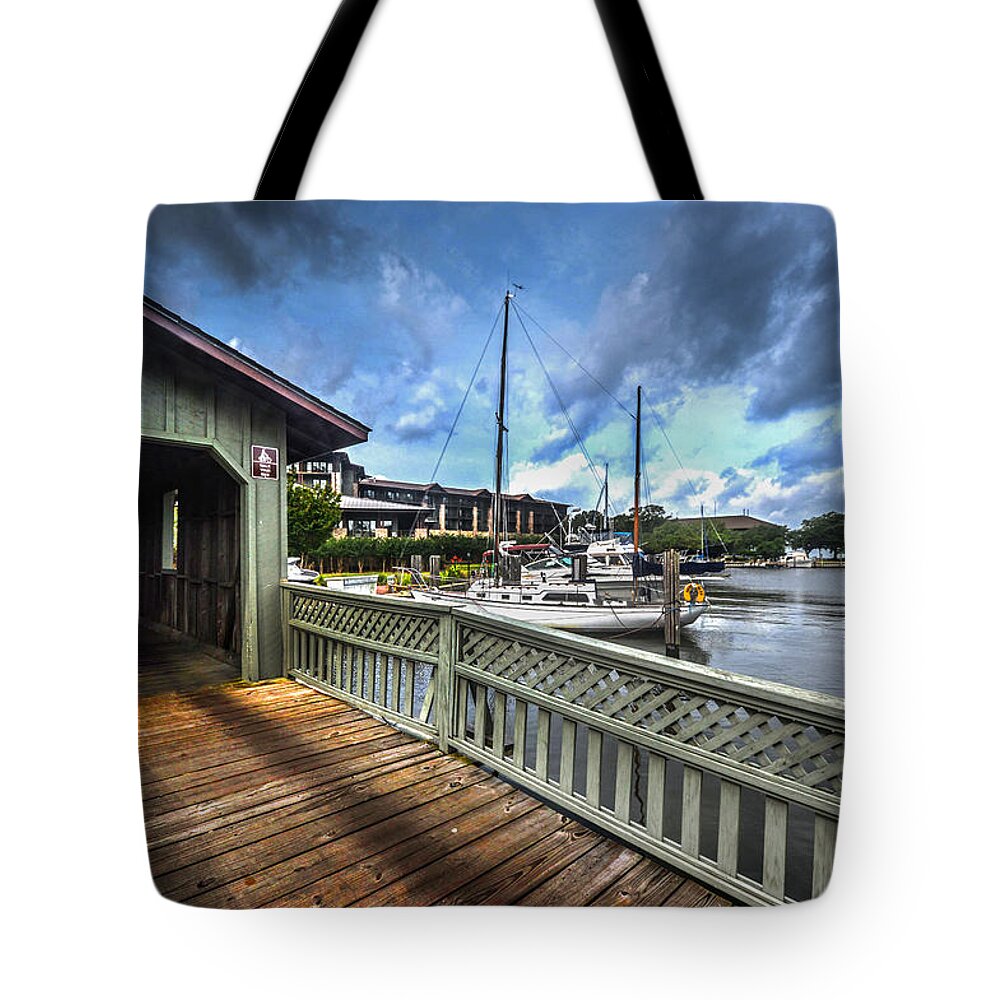 Fairhope Tote Bag featuring the photograph Point Clear Bridge by Michael Thomas