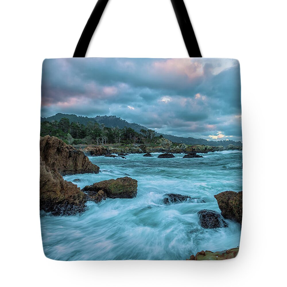 Landscape Tote Bag featuring the photograph Point Lobos Coastline-Vertical by Jonathan Nguyen