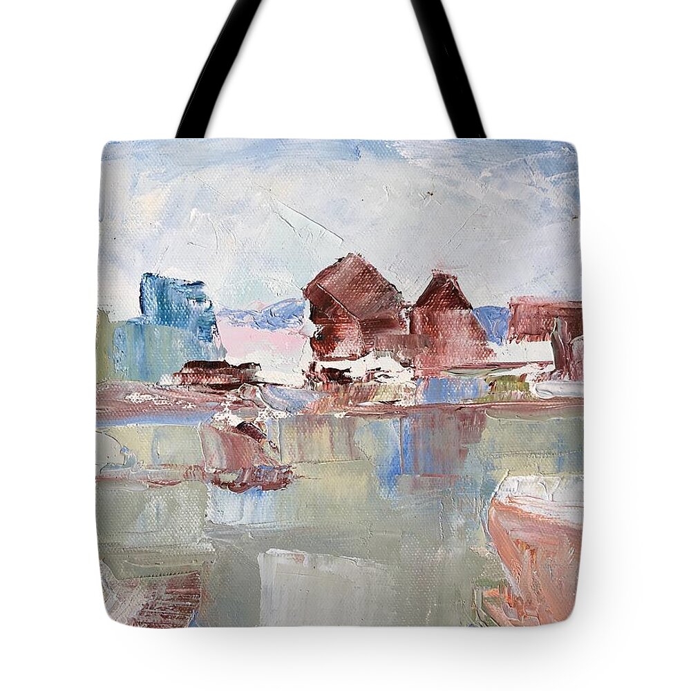 Palette Knife Tote Bag featuring the painting Point San Pablo 2 by Suzanne Giuriati Cerny