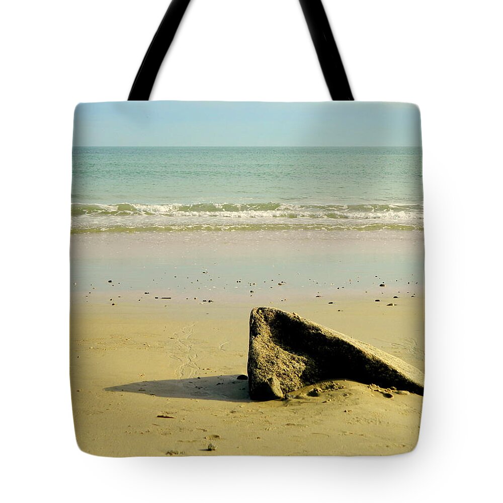 Aquinna Tote Bag featuring the photograph Pointed Rock at Squibby by Kathy Barney