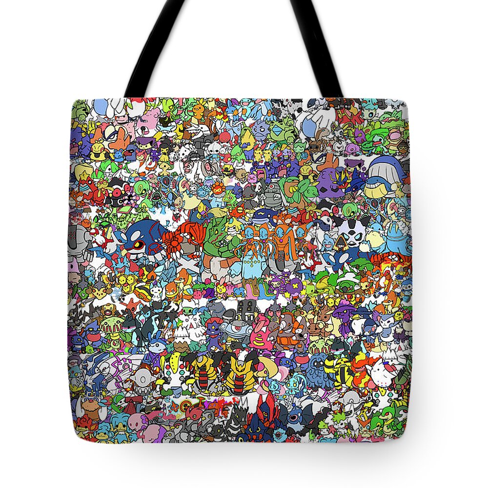  Tote Bag featuring the digital art Pokemon by Mark Ashkenazi