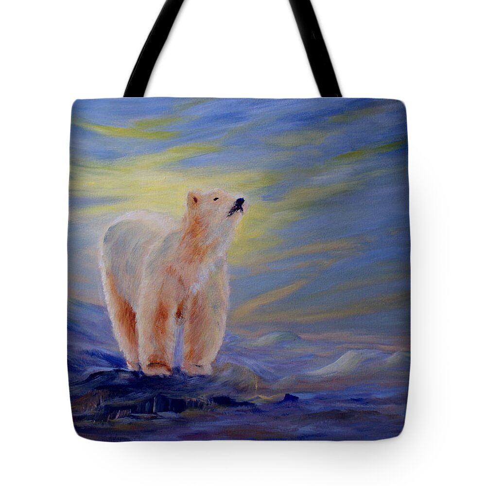 Polar Bear Tote Bag featuring the painting Polar Bear by Jo Smoley