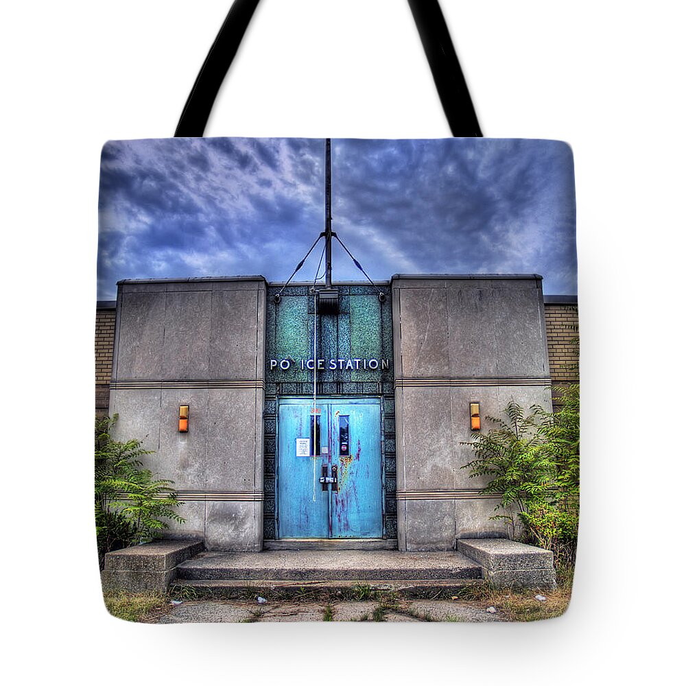 Abandoned Tote Bag featuring the photograph Police Station by Tammy Wetzel