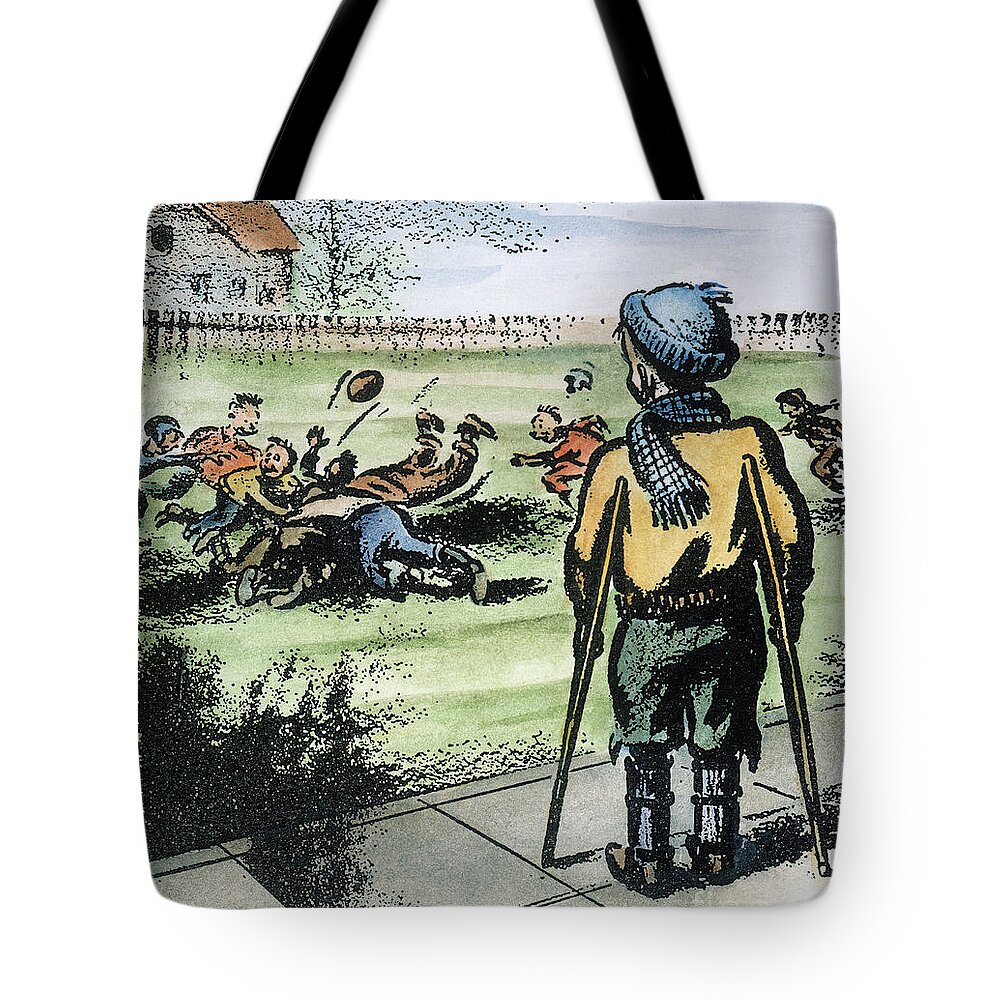 1957 Tote Bag featuring the photograph Polio Cartoon, 1957 by Granger