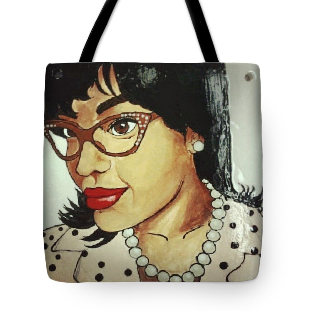 Painting Tote Bag featuring the ceramic art Polka Dots and Pearls by Autumn Leaves Art