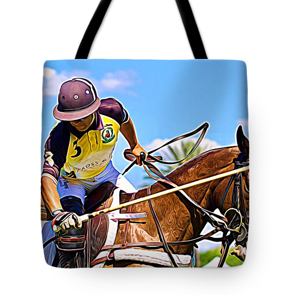 Alicegipsonphotographs Tote Bag featuring the photograph Polo Swing by Alice Gipson