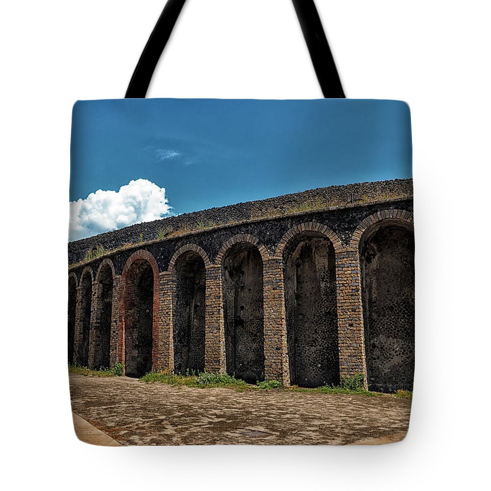 Amphitheater Tote Bag featuring the photograph Pompeii Amphitheater by Travis Rogers