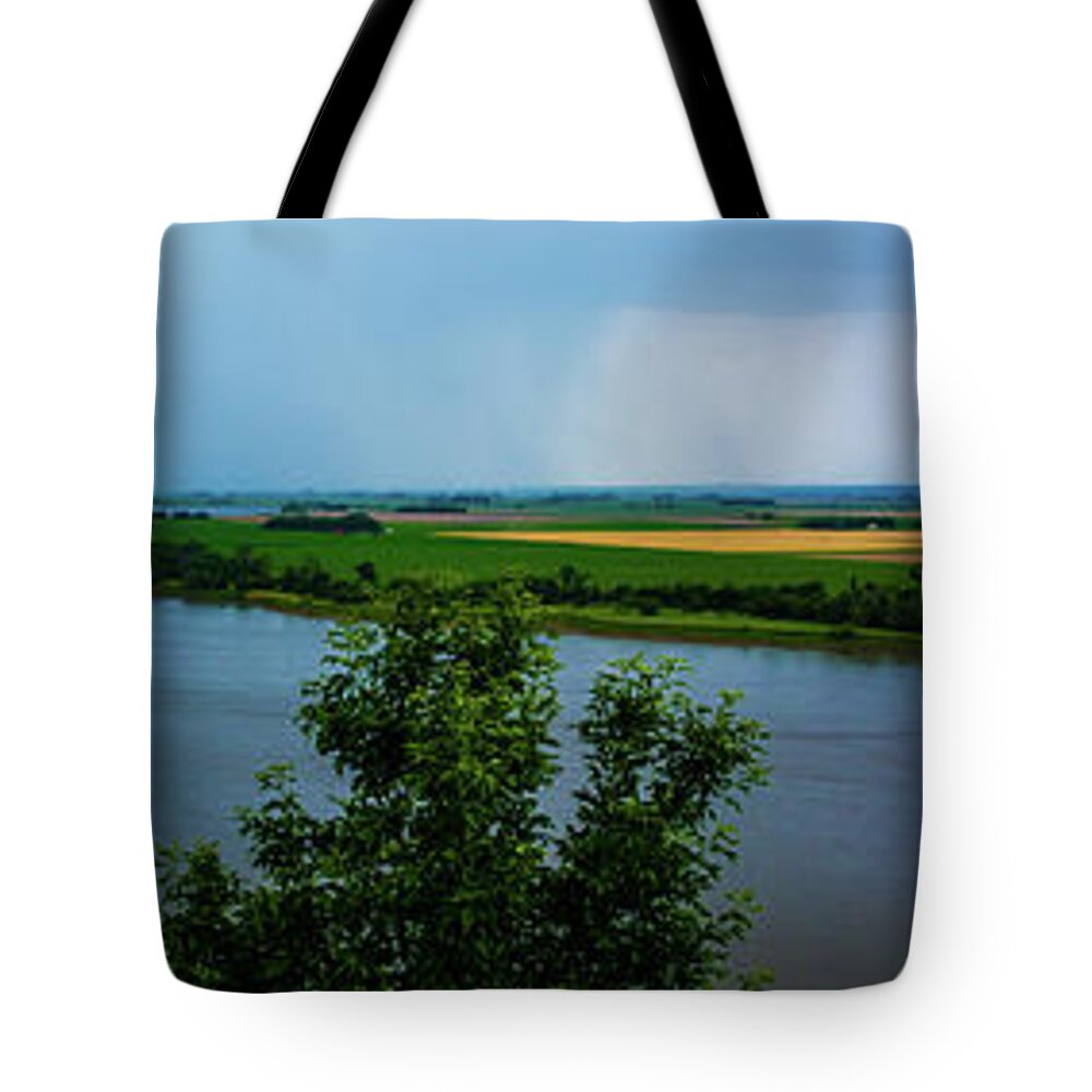 Missouri River Tote Bag featuring the photograph The Mighty Mo by Pamela Williams
