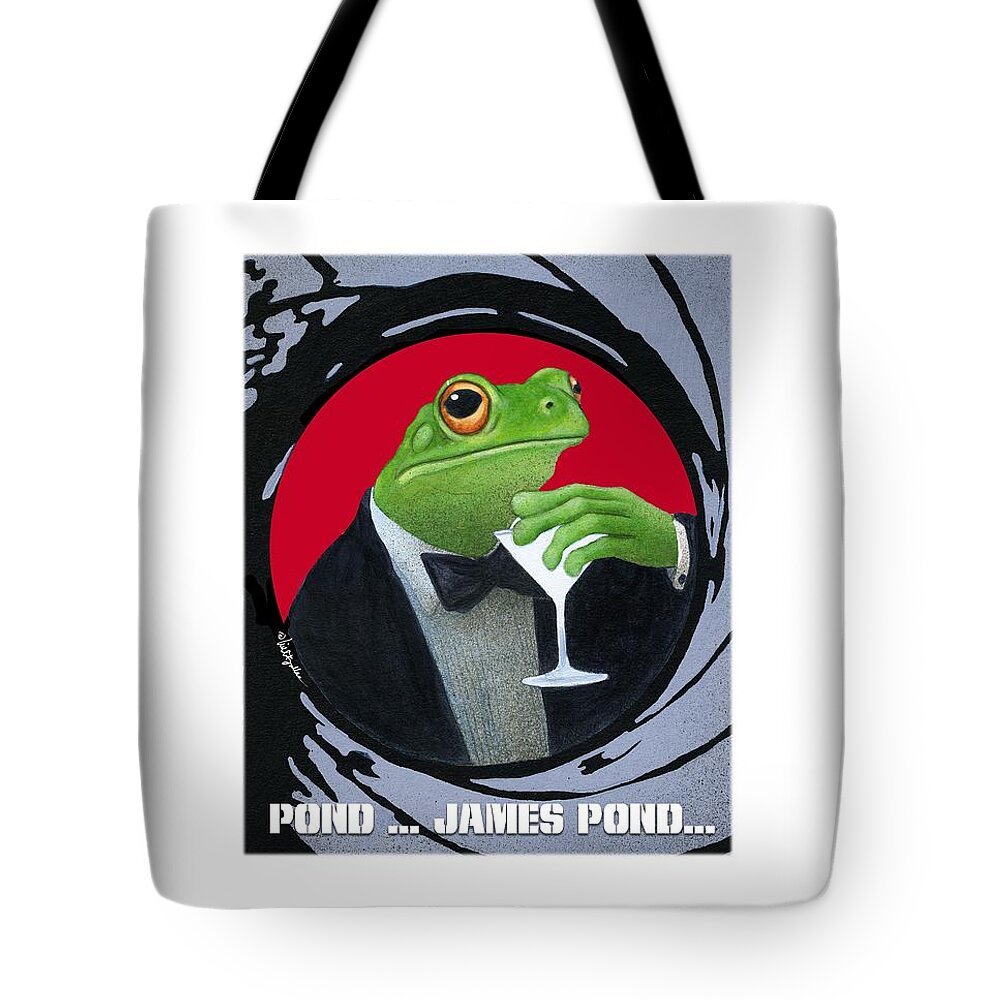 Will Bullas Tote Bag featuring the painting Pond...James Pond... by Will Bullas
