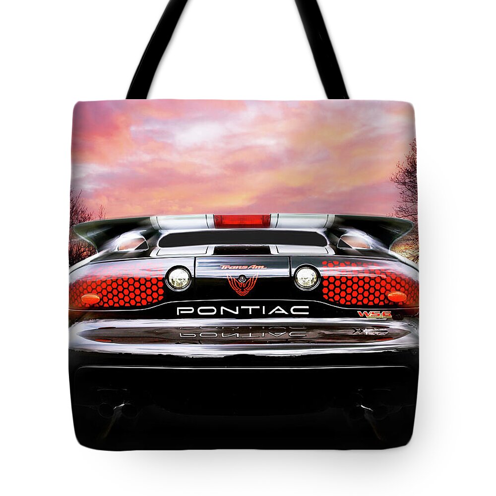 Pontiac Firebird Tote Bag featuring the photograph Pontiac Trans Am Rear Lights by Gill Billington