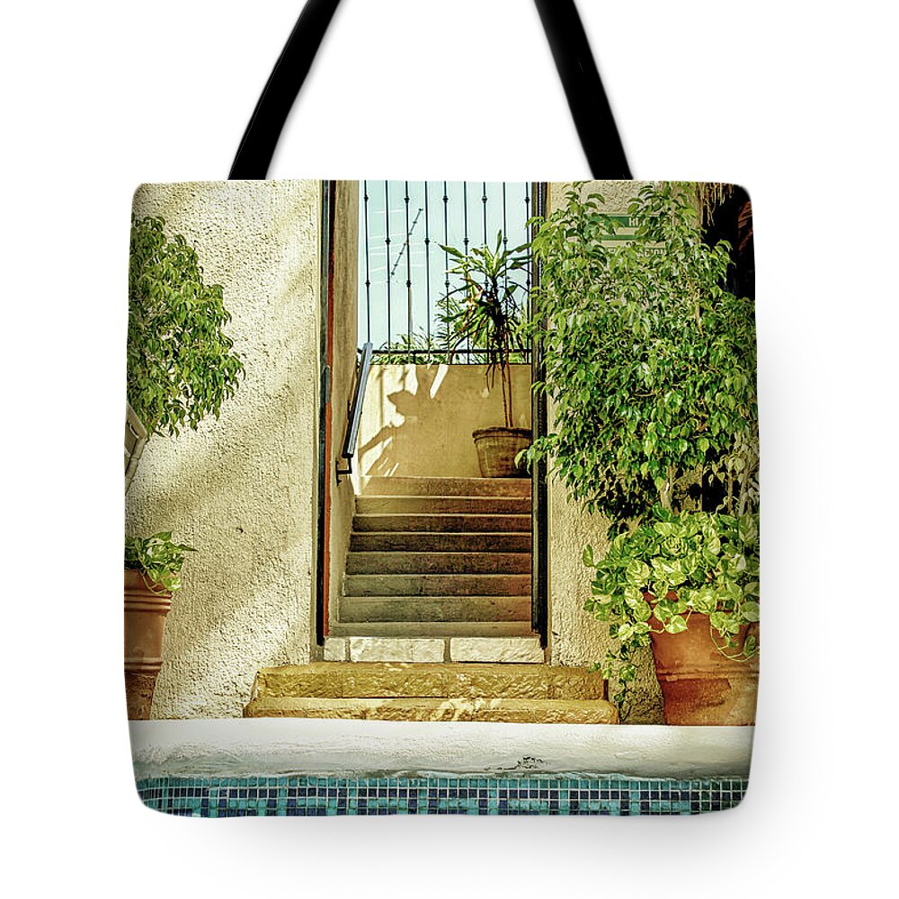 La Paz Tote Bag featuring the photograph Poolside Baja by Becqi Sherman