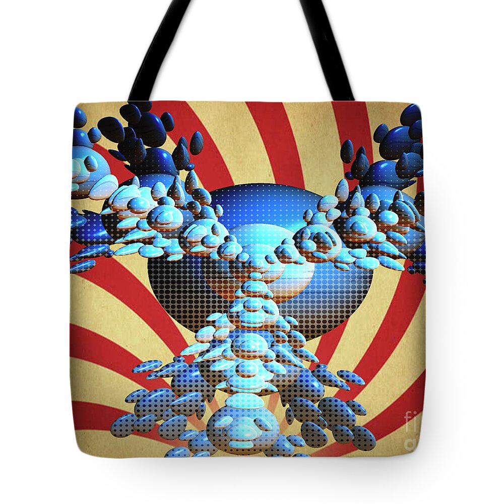 Fractal Tote Bag featuring the digital art Pop Mints by Melissa Messick